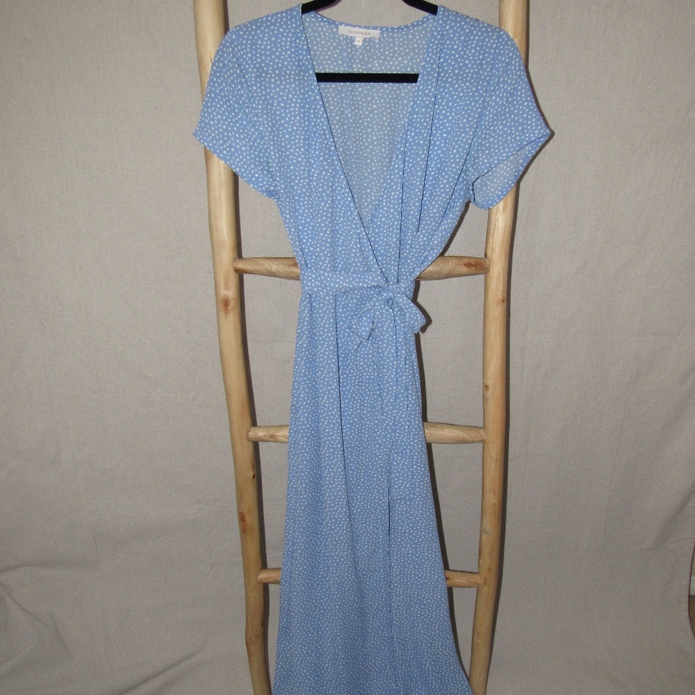 Olivaceous Polka Dot Wrap Dress
